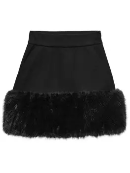 Мини-юбка А-силуэта Prada, черный
