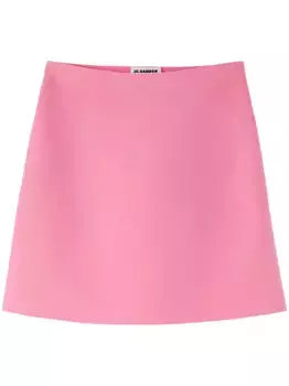Мини-юбка А-силуэта с завышенной талией JIL SANDER, розовый