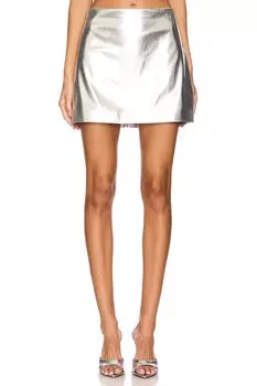 Мини юбка элана Alice + Olivia, серебряный