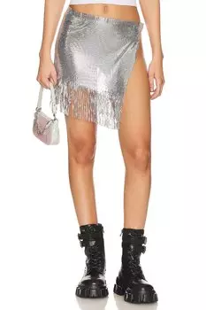 Мини юбка алана Superdown, серебряный