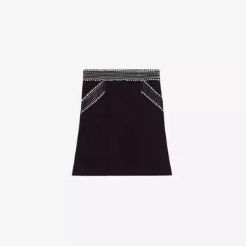 Мини-юбка эластичной вязки Mac с контрастной отделкой Claudie Pierlot, цвет bleus