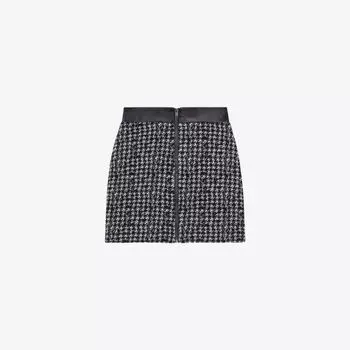 Мини-юбка эластичной вязки со средней посадкой The Kooples, черный