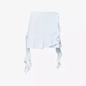 Мини-юбка Amy Lynn Teresa из шифона с рюшами, синий