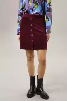 Мини-юбка Aniston CASUAL с декоративной планкой на пуговицах, бордовый