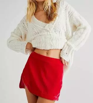 Мини-юбка Annalise Velvet красного цвета Free People