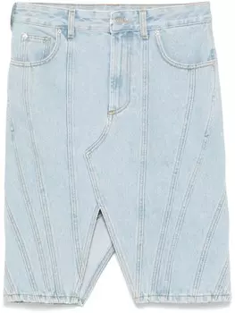 Мини-юбка асимметричного кроя Mugler, синий