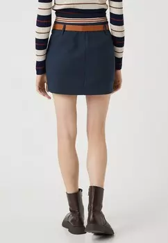 Мини-юбка ASLIHAN MALBORA X- BELTED Koton, темно-синий