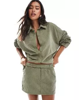 Мини-юбка ASOS DESIGN вельветового цвета с поясом — часть комплекта