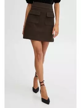 Мини-юбка b.young, коричневый