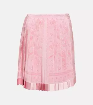 Мини-юбка barocco со складками Versace, розовый