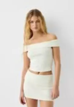 Мини-юбка Bershka, белый