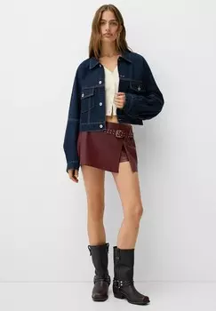 Мини-юбка Bershka, бордовый