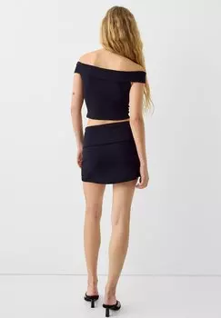 Мини-юбка Bershka, черный