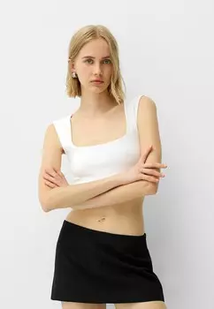 Мини-юбка Bershka, черный деним