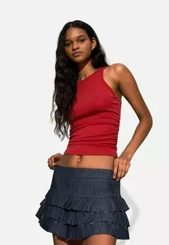 Мини-юбка Bershka, синий