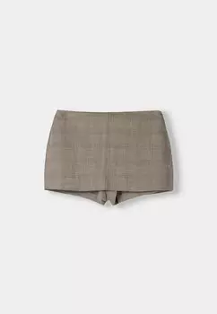 Мини-юбка Bershka, темно-коричневый