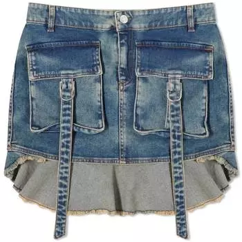 Мини-юбка Blumarine Denim Cargo, синий