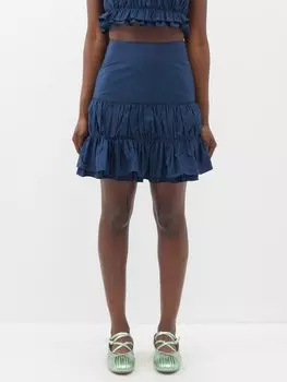 Мини-юбка carol из тафты со сборками Molly Goddard, синий