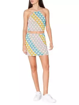 Мини-юбка Carrie с геометрическим узором и бисером Walter Baker, цвет Vera Cruz