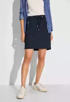 Мини-юбка Cecil, эластичный пояс с кулиской, синий