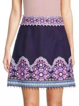 Мини-юбка Celestial с цветочным принтом и бисером Zimmermann, цвет Navy Multi