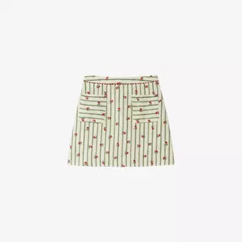 Мини-юбка Claudie Pierlot А-силуэта из льна с цветочным принтом, мультиколор