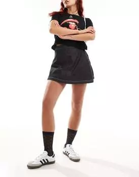 Мини-юбка COLLUSION из легкого денима с контрастной строчкой