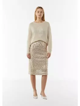 Мини-юбка comma Rock kurz, бежевый