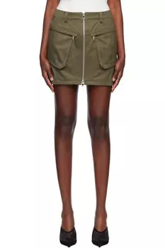Мини-юбка цвета хаки-карго Mugler