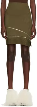Мини-юбка цвета хаки на молнии ANDREDAMO