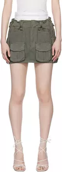 Мини-юбка цвета хаки с предустановленным дизайном Alexander Wang