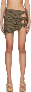 Мини-юбка цвета хаки с узлом lesugiatelier