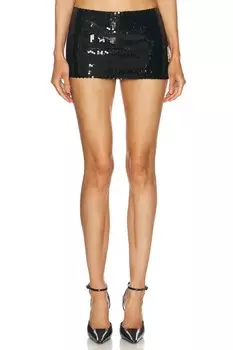 Мини-юбка деми с пайетками MONOT, черный