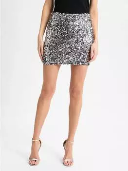 Мини-юбка DKNY, серебряный