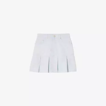 Мини-юбка джинсовая Claudie Pierlot с плиссированным подолом, синий