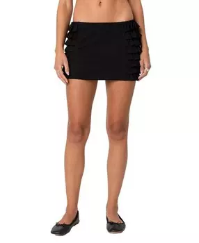 Мини-юбка Edikted Blank Space с оборками, черный