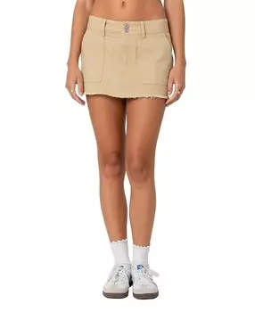 Мини-юбка Edikted с кольцом на спине, коричневый/бежевый