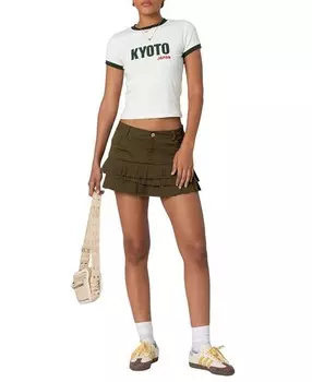 Мини-юбка Edikted со многослойными складками, зеленый