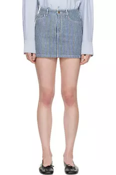 Мини-юбка Elga Denim Blue & White A.P.C.