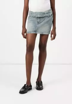 Мини-юбка GAMINI - Denim skirt HUGO, светло-голубой