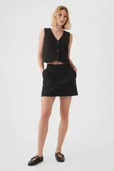 Мини юбка Gap, черный