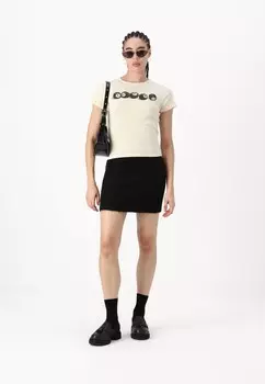 Мини-юбка Gina Tricot, черный