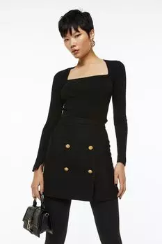 Мини-юбка H&M, черный