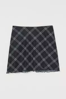 Мини-юбка H&amp;M, черный/сетка