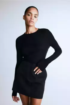 Мини-юбка H&M, черный