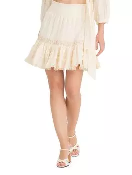 Мини-юбка Ibiza Amie со сборками на талии Secret Mission, цвет Creme