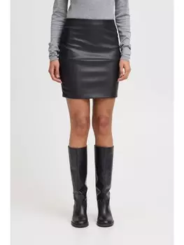 Мини-юбка ICHI Leder, черный