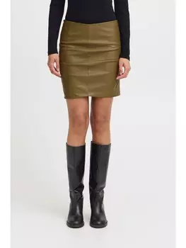 Мини-юбка ICHI Leder, зеленый