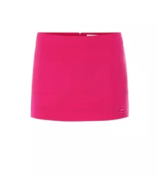 Мини-юбка из эластичной шерсти Balenciaga, розовый