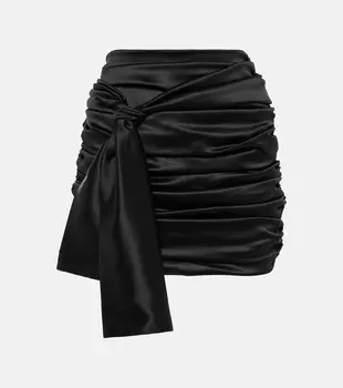 Мини-юбка из атласа со сборками Dolce&Gabbana, черный